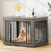 imageYITAHOME 272quot L Dog Crate Furniture for Medium Dogs 2in1 IronWood Fusion Dog cage Indoor up to 30 lb Side End Table Modern Dogs Kennel with Waterproof Top Safety CornersSteel LockRusticGrey