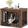 imageYITAHOME 272quot L Dog Crate Furniture for Medium Dogs 2in1 IronWood Fusion Dog cage Indoor up to 30 lb Side End Table Modern Dogs Kennel with Waterproof Top Safety CornersSteel LockRusticRustic