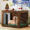 imageYITAHOME 272quot L Dog Crate Furniture for Medium Dogs 2in1 IronWood Fusion Dog cage Indoor up to 30 lb Side End Table Modern Dogs Kennel with Waterproof Top Safety CornersSteel LockRusticRustic Brown