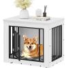 imageYITAHOME 272quot L Dog Crate Furniture for Medium Dogs 2in1 IronWood Fusion Dog cage Indoor up to 30 lb Side End Table Modern Dogs Kennel with Waterproof Top Safety CornersSteel LockRusticwhite