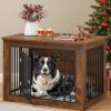 imageYITAHOME 272quot L Dog Crate Furniture for Medium Dogs 2in1 IronWood Fusion Dog cage Indoor up to 30 lb Side End Table Modern Dogs Kennel with Waterproof Top Safety CornersSteel LockRusticRustic Brown