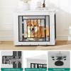 imageYITAHOME 272quot L Dog Crate Furniture for Medium Dogs 2in1 IronWood Fusion Dog cage Indoor up to 30 lb Side End Table Modern Dogs Kennel with Waterproof Top Safety CornersSteel LockRusticwhite