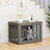 imageYITAHOME 272quot L Dog Crate Furniture for Medium Dogs 2in1 IronWood Fusion Dog cage Indoor up to 30 lb Side End Table Modern Dogs Kennel with Waterproof Top Safety CornersSteel LockRusticGrey
