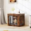 imageYITAHOME 272quot L Dog Crate Furniture for Medium Dogs 2in1 IronWood Fusion Dog cage Indoor up to 30 lb Side End Table Modern Dogs Kennel with Waterproof Top Safety CornersSteel LockRusticRustic Brown