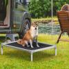 imageYITAHOME 42quot Cooling Elevated Dog Bed Chew Proof Raised Pet Cot with Aluminum Frame Breathable Textilene Mesh Enclosed Edges NonSlip Feet Durable Dog Bed for Indoors ampamp Outdoors BlackBlack