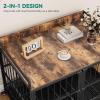 imageYITAHOME 52quot Corner Dog Crate Furniture Wooden Dog Kennel with Dog Cushion Dog Kennel Corner Wooden End Table for Small Medium Large Dogs BrownBrown