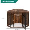 imageYITAHOME 52quot Corner Dog Crate Furniture Wooden Dog Kennel with Dog Cushion Dog Kennel Corner Wooden End Table for Small Medium Large Dogs BrownBrown