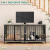 imageYITAHOME 52quot Corner Dog Crate Furniture Wooden Dog Kennel with Dog Cushion Dog Kennel Corner Wooden End Table for Small Medium Large Dogs BrownGREY