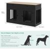 imageYITAHOME 63 Inch Double Dog Crate TV Stand with Charging Station Heavy Duty Wooden Dog Crate Furniture for 2 Dogs Dog Kennel Indoor Furniture Double Sliding Barn Door Design Ideal for 2 Dogs WhiteBlack