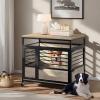 imageYITAHOME 71 Inch Dog Crate TV Stand for 2 Dogs w Sliding Door Heavy Duty ChewResistant Cage Furniture for Medium Large Dogs Wooden Indoor Double Dog Kennel Decorative for Living Room Black WalnutGreywith DoubleDoors