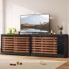 imageYITAHOME 71 Inch Dog Crate TV Stand for 2 Dogs w Sliding Door Heavy Duty ChewResistant Cage Furniture for Medium Large Dogs Wooden Indoor Double Dog Kennel Decorative for Living Room Black WalnutBlack Walnut