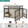 imageYITAHOME 71 Inch Dog Crate TV Stand for 2 Dogs w Sliding Door Heavy Duty ChewResistant Cage Furniture for Medium Large Dogs Wooden Indoor Double Dog Kennel Decorative for Living Room Black WalnutGreywith DoubleDoors