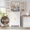 imageYITAHOME 71quot Metal Kitchen Pantry Storage Cabinet with 4 Doors 4 Adjustable Shelves 1 Drawer and 8 Door Racks Tall Freestanding Steel Cupboard for Home Kitchen Living Dining Room WhiteWhite