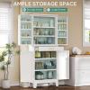 imageYITAHOME 71quot Metal Kitchen Pantry Storage Cabinet with 4 Doors 4 Adjustable Shelves 1 Drawer and 8 Door Racks Tall Freestanding Steel Cupboard for Home Kitchen Living Dining Room WhiteWhite