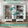 imageYITAHOME 71quot Metal Kitchen Pantry Storage Cabinet with 4 Doors 4 Adjustable Shelves 1 Drawer and 8 Door Racks Tall Freestanding Steel Cupboard for Home Kitchen Living Dining Room WhiteWhite