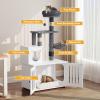 imageYITAHOME Cat Tree with Litter Box Enclosure 2in1 Cat Furniture Modern Cat Condo Indoor Cat Tower with Wood House Perch Food Station Hammocks Scratch Post Hair Brush 59 Inch WhiteWhite