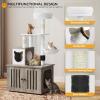 imageYITAHOME Cat Tree with Litter Box Enclosure 2in1 Cat Furniture Modern Cat Condo Indoor Cat Tower with Wood House Perch Food Station Hammocks Scratch Post Hair Brush 59 Inch WhiteGrey