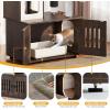 imageYITAHOME Cat Tree with Litter Box Enclosure 2in1 Cat Furniture Modern Cat Condo Indoor Cat Tower with Wood House Perch Food Station Hammocks Scratch Post Hair Brush 59 Inch WhiteRustic Brown