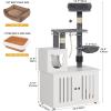 imageYITAHOME Cat Tree with Litter Box Enclosure 2in1 Cat Furniture Modern Cat Condo Indoor Cat Tower with Wood House Perch Food Station Hammocks Scratch Post Hair Brush 59 Inch WhiteWhite