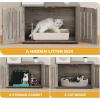imageYITAHOME Cat Tree with Litter Box Enclosure 2in1 Cat Furniture Modern Cat Condo Indoor Cat Tower with Wood House Perch Food Station Hammocks Scratch Post Hair Brush 59 Inch WhiteGrey