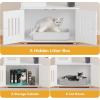 imageYITAHOME Cat Tree with Litter Box Enclosure 2in1 Cat Furniture Modern Cat Condo Indoor Cat Tower with Wood House Perch Food Station Hammocks Scratch Post Hair Brush 59 Inch WhiteWhite