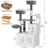 imageYITAHOME Cat Tree with Litter Box Enclosure 2in1 Cat Furniture Modern Cat Condo Indoor Cat Tower with Wood House Perch Food Station Hammocks Scratch Post Hair Brush 59 Inch WhiteWhite