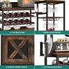 imageYITAHOME Corner Bar Cabinet with Glass ampamp Wine Holder Industrial Corner Shelf with Wine Storage 5Tiers Liquor Cabinet Bar for Home Kitchen Living Dining Room BrownBrown