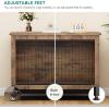 imageYITAHOME Corner Dog Crate Furniture 52quot Wooden Dog Crate with Dog Cushion Dog Kennel Indoor for Small Medium Large Dogs BrownBrown