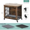 imageYITAHOME Corner Dog Crate Furniture 52quot Wooden Dog Crate with Dog Cushion Dog Kennel Indoor for Small Medium Large Dogs BrownBrown