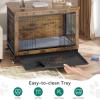 imageYITAHOME Corner Dog Crate Furniture 52quot Wooden Dog Crate with Dog Cushion Dog Kennel Indoor for Small Medium Large Dogs BrownBrown