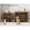 imageYITAHOME Corner Dog Crate Furniture 52quot Wooden Dog Crate with Dog Cushion Dog Kennel Indoor for Small Medium Large Dogs BrownBrown