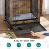 imageYITAHOME Corner Dog Crate Furniture 52quot Wooden Dog Crate with Dog Cushion Dog Kennel Indoor for Small Medium Large Dogs BrownBrown