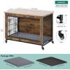 imageYITAHOME Corner Dog Crate Furniture 52quot Wooden Dog Crate with Dog Cushion Dog Kennel Indoor for Small Medium Large Dogs BrownBrown
