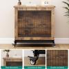 imageYITAHOME Corner Dog Crate Furniture 52quot Wooden Dog Crate with Dog Cushion Dog Kennel Indoor for Small Medium Large Dogs BrownBrown