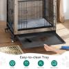 imageYITAHOME Corner Dog Crate Furniture 52quot Wooden Dog Crate with Dog Cushion Dog Kennel Indoor for Small Medium Large Dogs BrownGrey