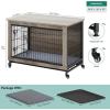 imageYITAHOME Corner Dog Crate Furniture 52quot Wooden Dog Crate with Dog Cushion Dog Kennel Indoor for Small Medium Large Dogs BrownGrey