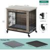 imageYITAHOME Corner Dog Crate Furniture 52quot Wooden Dog Crate with Dog Cushion Dog Kennel Indoor for Small Medium Large Dogs BrownGrey