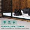 imageYITAHOME Corner Dog Crate Furniture 52quot Wooden Dog Crate with Dog Cushion Dog Kennel Indoor for Small Medium Large Dogs BrownRustic Brown