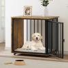 imageYITAHOME Dog Crate Furniture 41quot Heavy Duty Dog Kennel with 2 Drawers Wooden Dog Crate End Table for Medium Small Medium Dogs Rustic BrownBrown