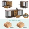 imageYITAHOME Dog Crate Furniture 41quot Heavy Duty Dog Kennel with 2 Drawers Wooden Dog Crate End Table for Medium Small Medium Dogs Rustic BrownBrown
