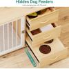 imageYITAHOME Dog Crate Furniture 41quot Heavy Duty Dog Kennel with 2 Drawers Wooden Dog Crate End Table for Medium Small Medium Dogs Rustic BrownWalnut White