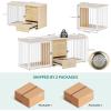 imageYITAHOME Dog Crate Furniture 41quot Heavy Duty Dog Kennel with 2 Drawers Wooden Dog Crate End Table for Medium Small Medium Dogs Rustic BrownWalnut White