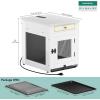 imageYITAHOME Dog Crate Furniture with Dual USB Charger Wooden Dog Kennel End Table with Cushion Tray Drawer for Small Dogs Under 25 lbs Indoor Use WhiteWhite