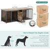 imageYITAHOME Dog Crate Furniture with Feeder Bowls 55quot Large Breed Dog Kennel with Storage Drawer Heavy Duty Dog House TV Stand Indoor for Medium Dogs BlackBrown