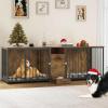 imageYITAHOME Dog Crate Furniture with Feeder Bowls 55quot Large Breed Dog Kennel with Storage Drawer Heavy Duty Dog House TV Stand Indoor for Medium Dogs BlackBrown