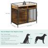 imageYITAHOME Dog Crate Furniture with Feeder Bowls 55quot Large Breed Dog Kennel with Storage Drawer Heavy Duty Dog House TV Stand Indoor for Medium Dogs BlackWalnut Color