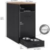 imageYITAHOME Dog Feeding Station with 2 Feeder Stainless Steel Bowls Dog Food Cabinet with Storage Drawers Pull Out Elevated Dogs Bowl BlackBlack