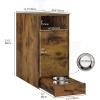 imageYITAHOME Dog Feeding Station with 2 Feeder Stainless Steel Bowls Dog Food Cabinet with Storage Drawers Pull Out Elevated Dogs Bowl BlackRustic Brown