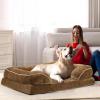 imageYITAHOME Extra Large Dog Beds Orthopedic Memory Foam Dog Sofa Bed for Comfortable Sleep with Removable Cover Waterproof Lining and AntiSlip Bottom Brown