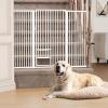 imageYITAHOME Extra Tall 55quot High Metal Dog Gate with Cat Door 295quot 40quot Wide Auto Close Pet Gate Indoor for Stairs Doorways House No Drilling Pressure Mount Sturdy White295 433 Wide  551 Tall